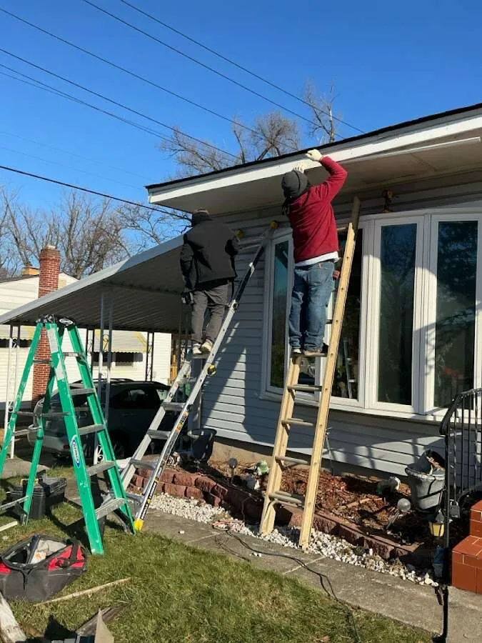 Restoration crew performing exterior repair in Helena-West Helena