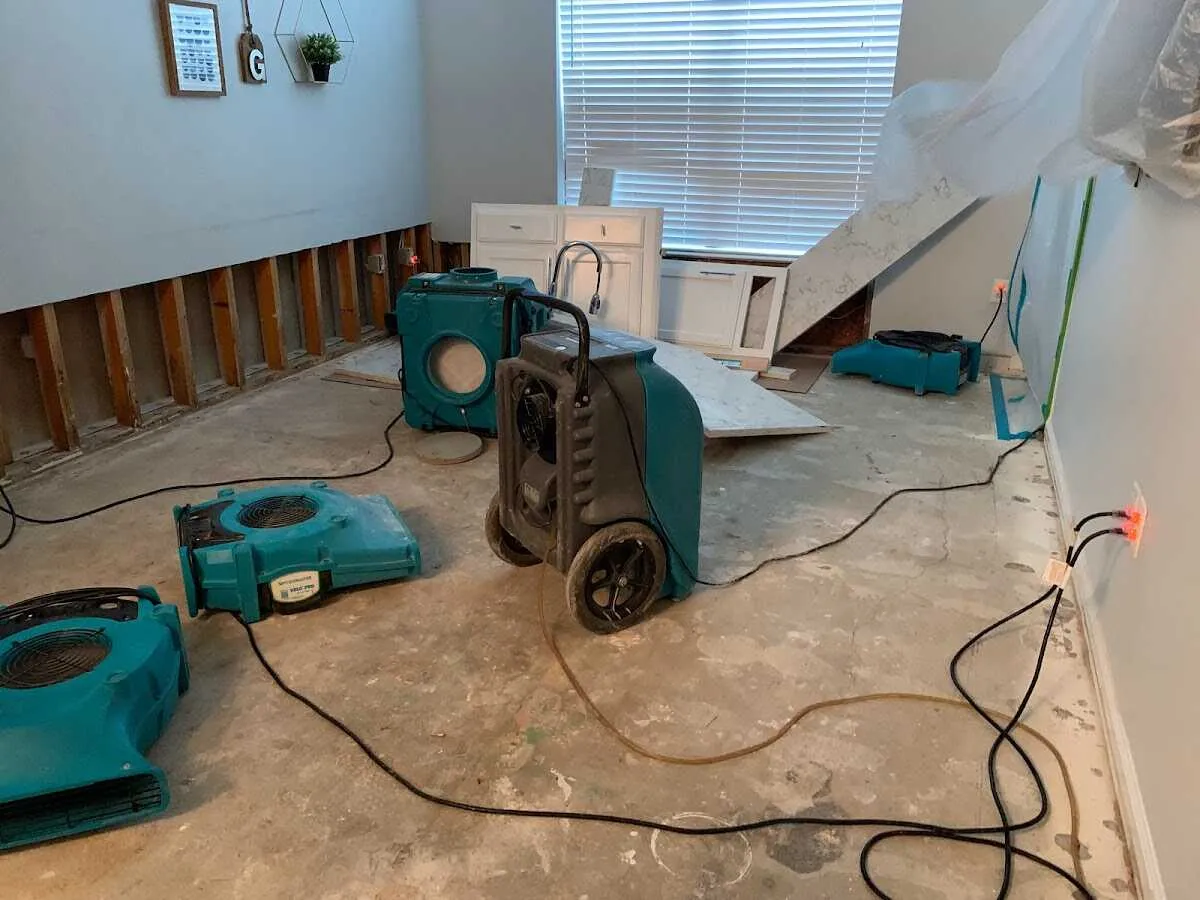Dehumidifier in flood-cut room for Water Damage Restoration in Helena-West Helena